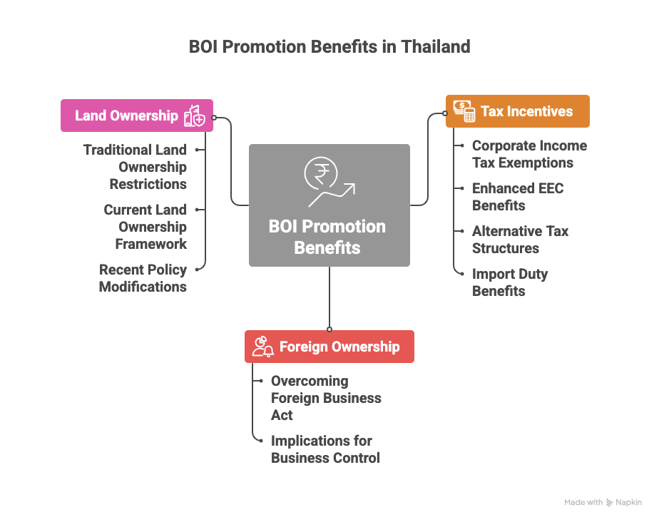 infographic of BOI Promotion Benefits in Thailand