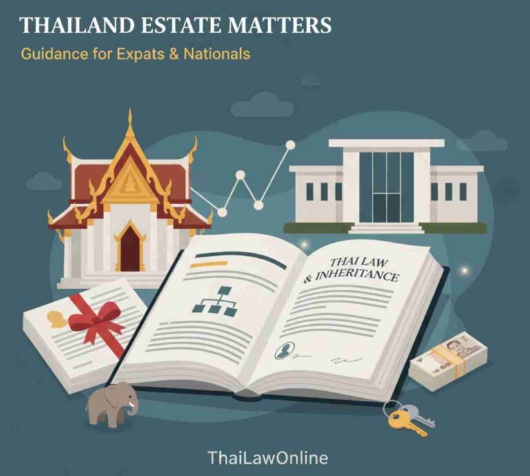 Infographic about Probate in Thailand.  This visual represents estate administration and inheritance guidance for foreigners in Thailand. Introduction to Probate in Thailand.