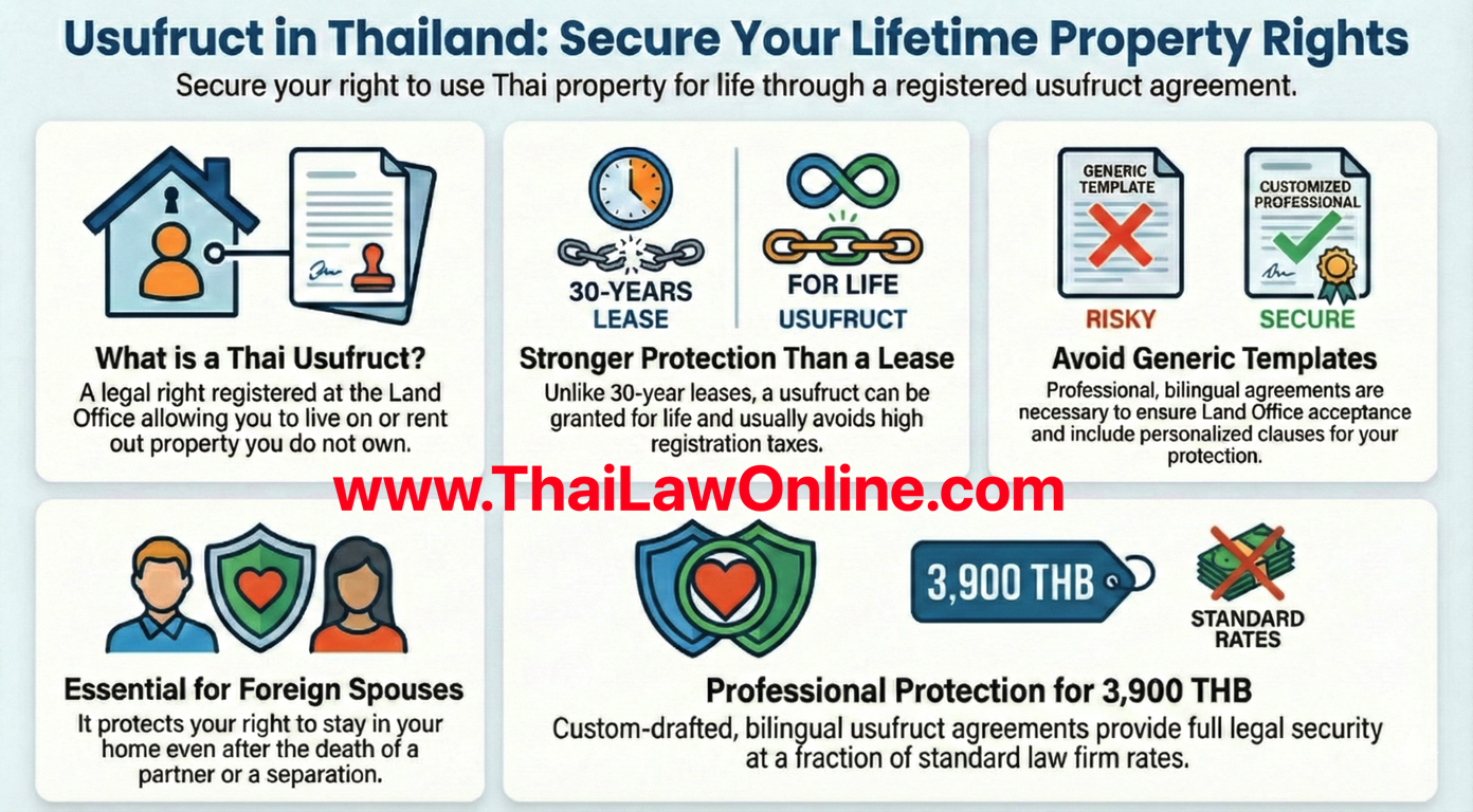Infographic on Usufruct Agreement in Thailand