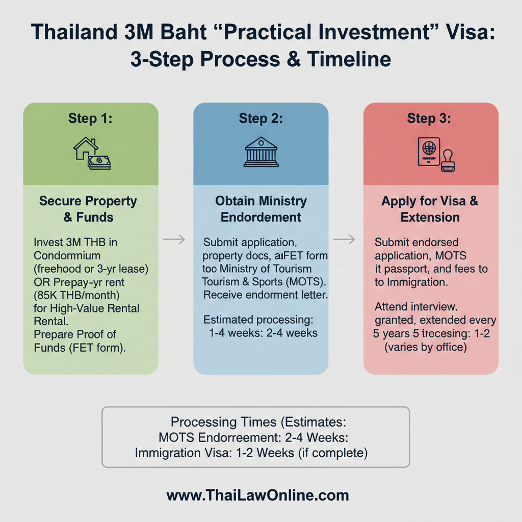 Flow Chart of Property Investment Visa in Thailand