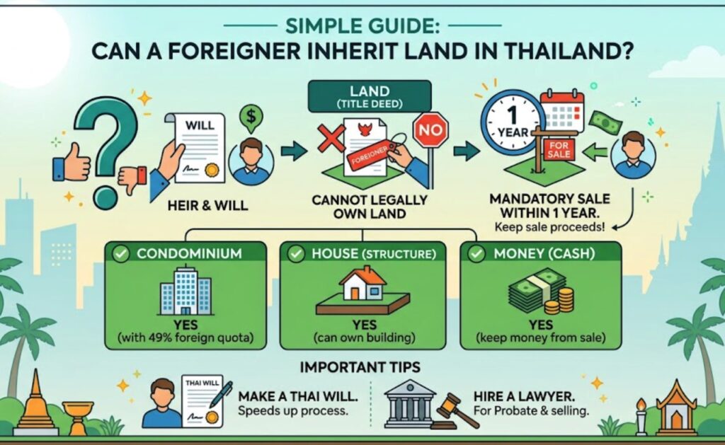 Can a foreigner inherit land in Thailand