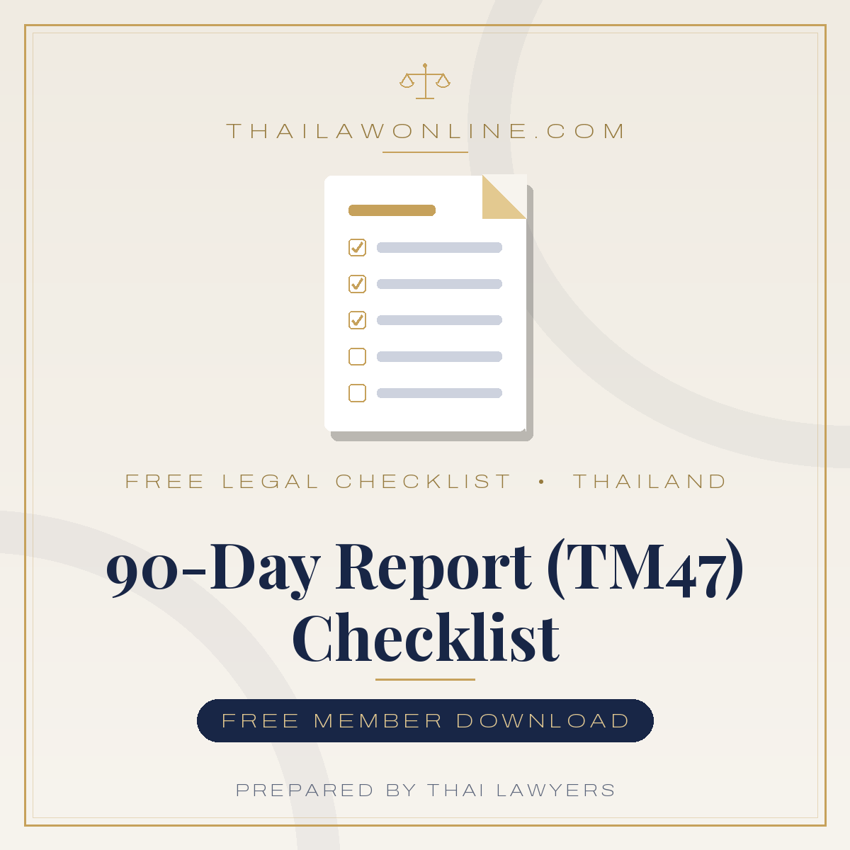 Free 90-day report TM47 checklist for Thailand – step-by-step immigration reporting guide for foreigners