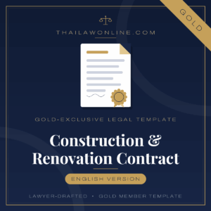 Construction and renovation contract template for Thailand – English building contract protecting owners and contractors