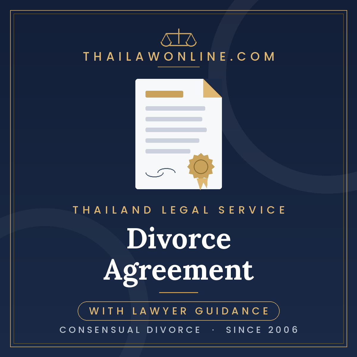 Consensual divorce agreement in Thailand with lawyer guidance
