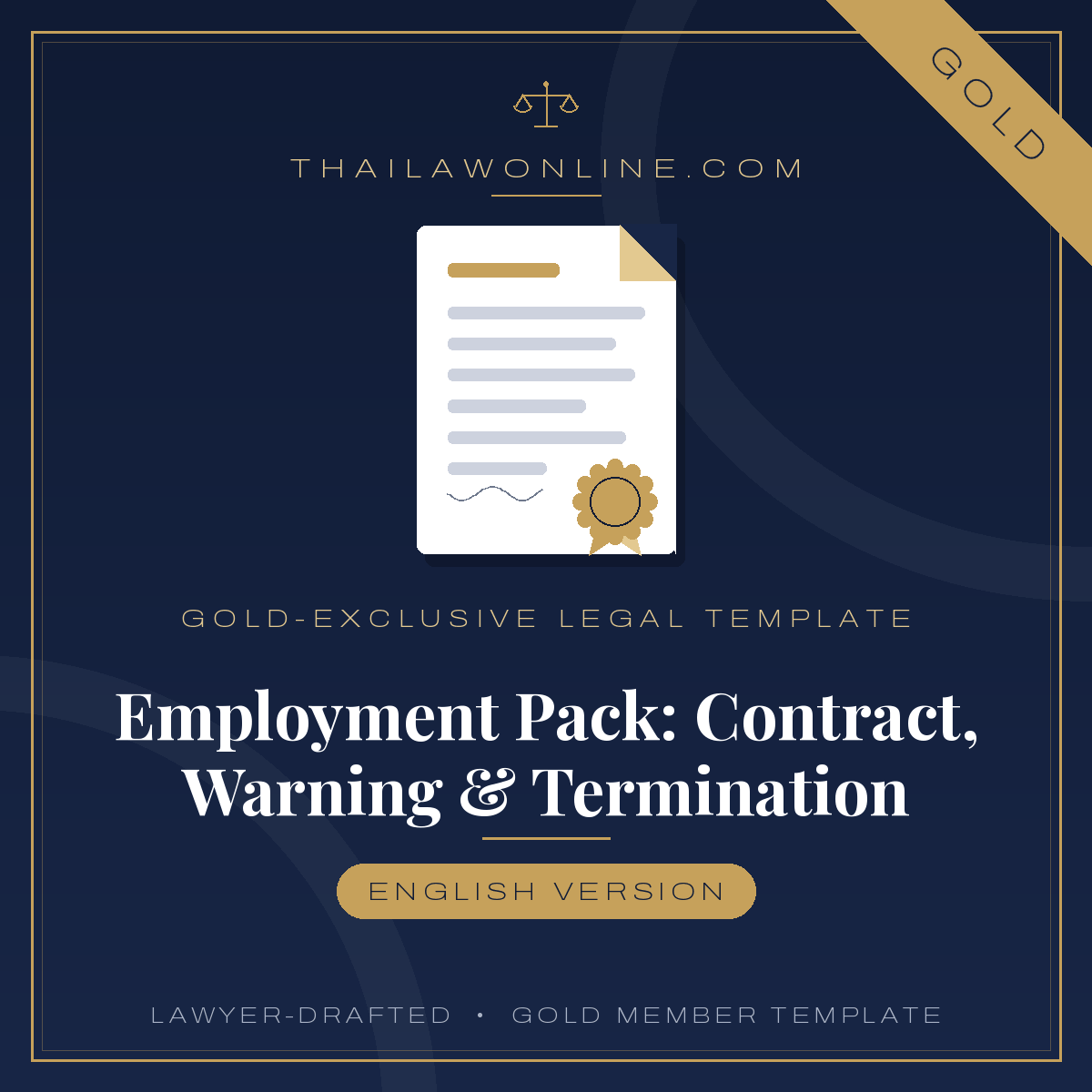 Thailand employment pack – employment contract, warning letter and termination letter templates under Thai labour law