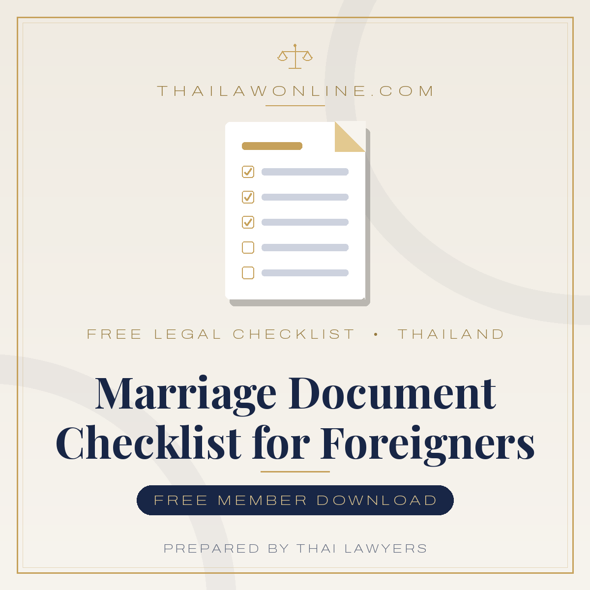Free marriage document checklist for foreigners marrying in Thailand – required papers for legal Thai marriage registration