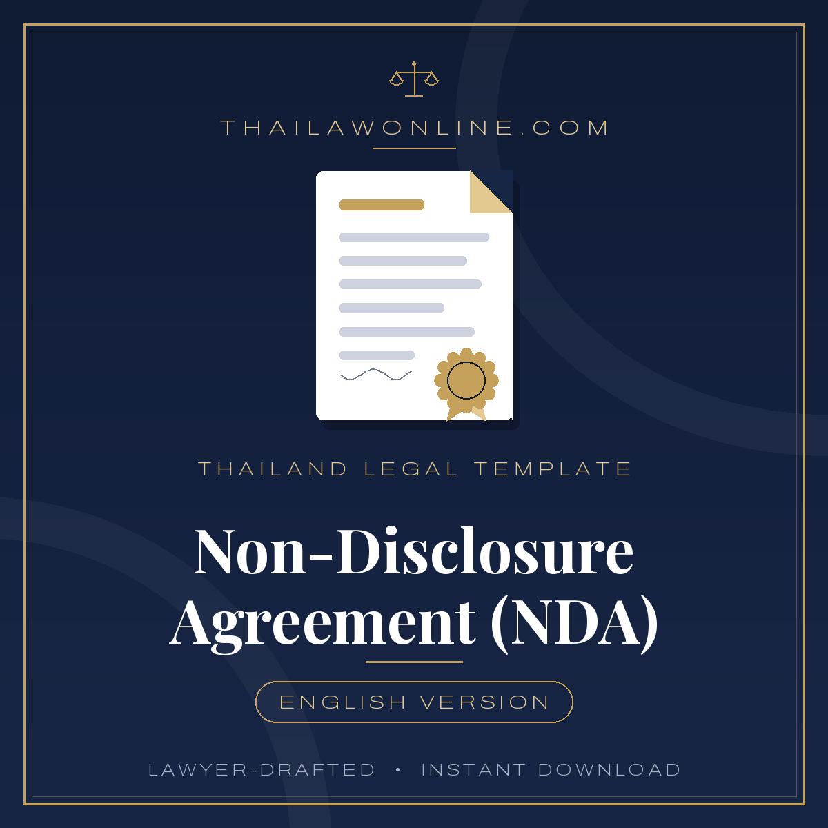 Modèle d'accord de non-divulgation pour la Thaïlande : accord de non-divulgation et de confidentialité en anglais rédigé par des avocats thaïlandais