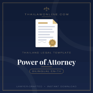 Power of attorney template for Thailand – bilingual English-Thai POA form accepted by Thai authorities