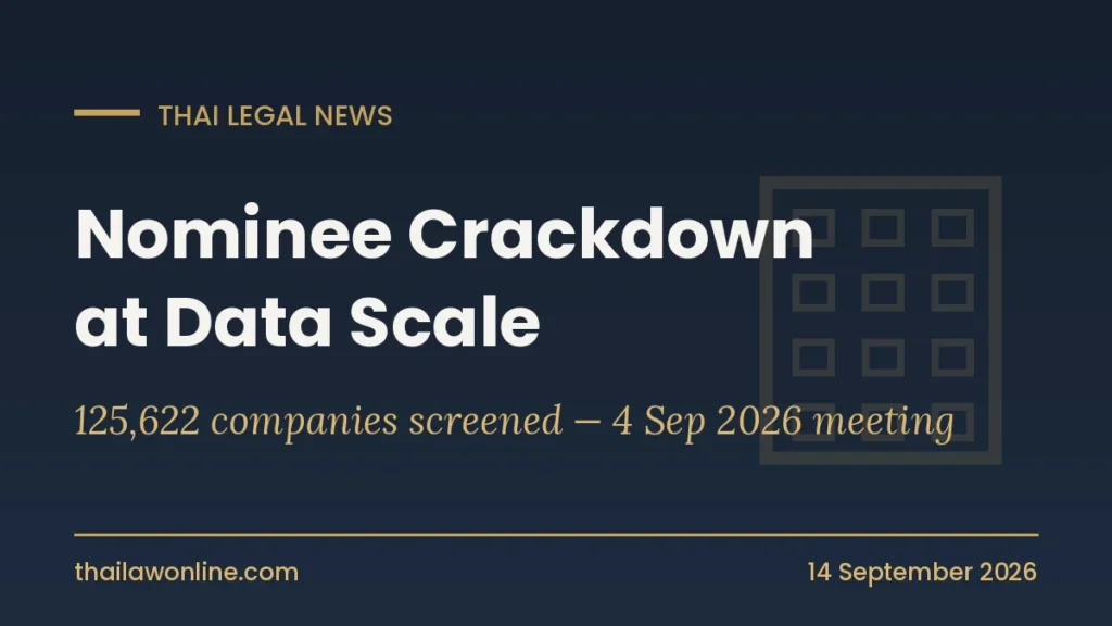 Thailand nominee crackdown 2026 - 125,622 companies screened for nominee structures