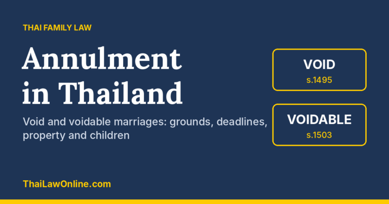 Annulment in Thailand: void and voidable marriages, ThaiLawOnline