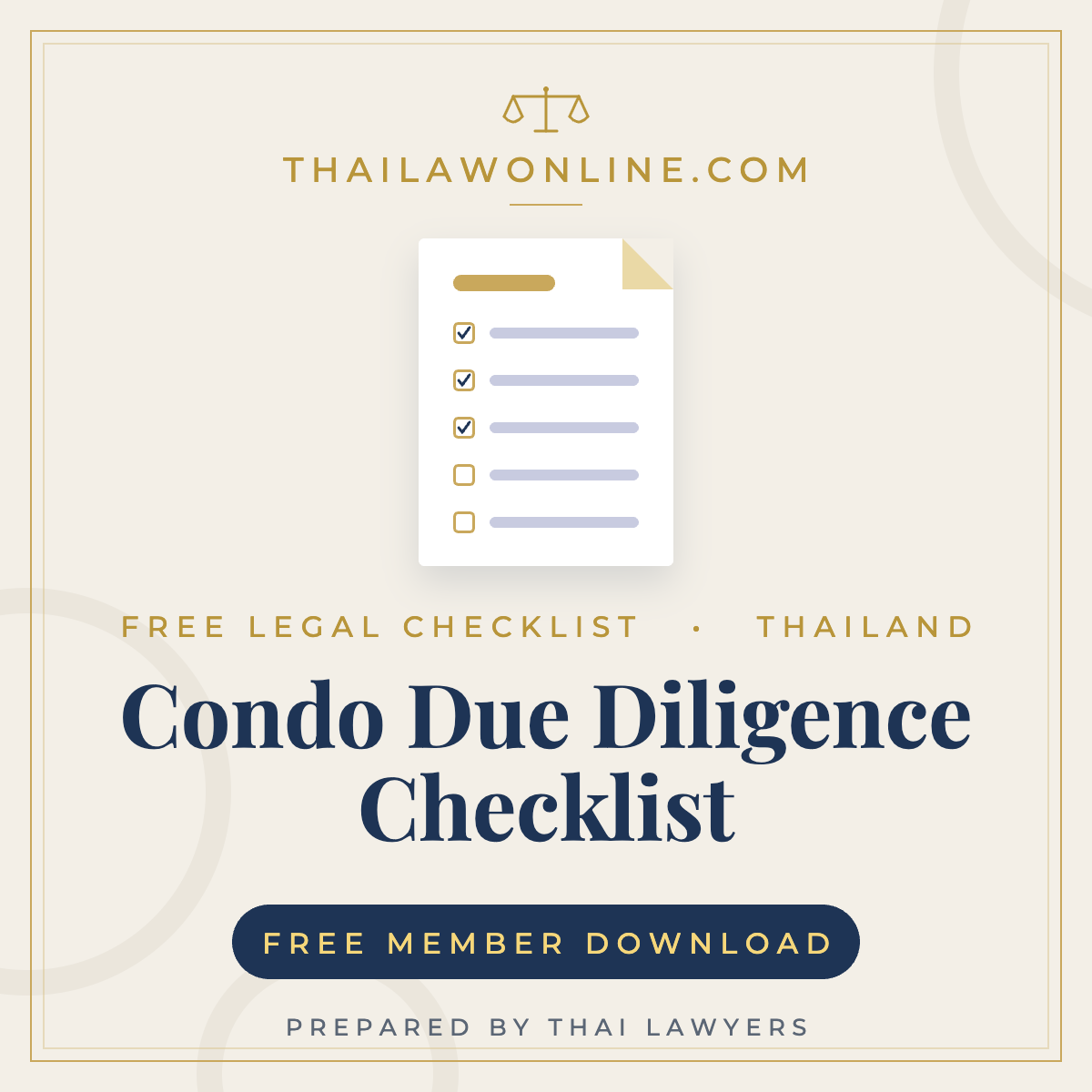 Liste de contrôle de diligence raisonnable pour les condos en Thaïlande : liste de contrôle gratuite de 25 points pour les acheteurs étrangers, en anglais et en thaïlandais