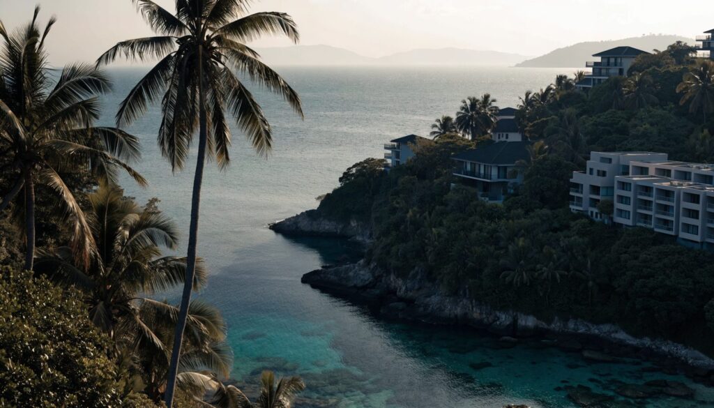 Condo lawyer Koh Samui: hillside villas and a small condominium project over Bophut bay, where a buyer must check what is being sold before any deposit