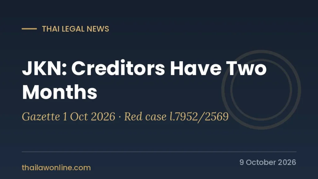 JKN Global Group absolute receivership order, creditors must file within two months, Royal Gazette 1 October 2026